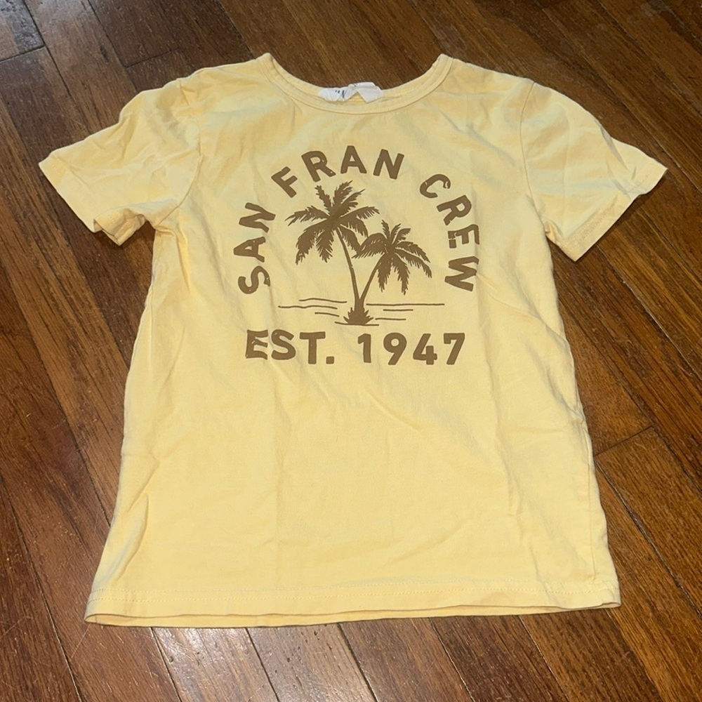 H&M Boy’s “San Fran” Tee, Pale Yellow, Sz 7-8 Yrs